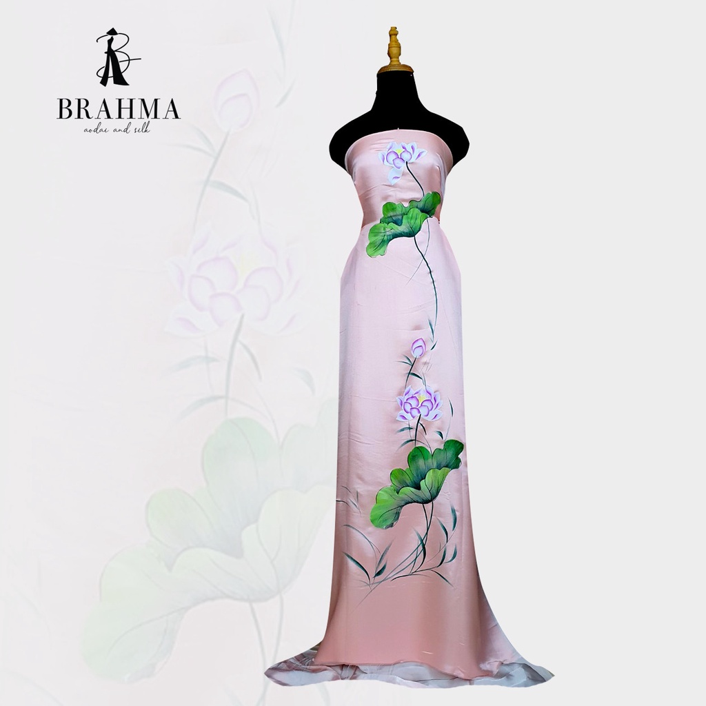 Lụa Tơ Tằm Cao Cấp Họa Tiết Vẽ Tay - Brahma Silk