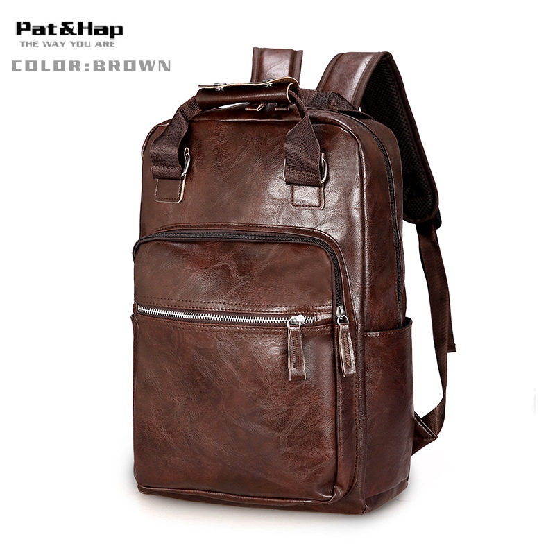 Balo laptop bọc da dành cho nam và nữ 15.6 inch | BigBuy360 - bigbuy360.vn