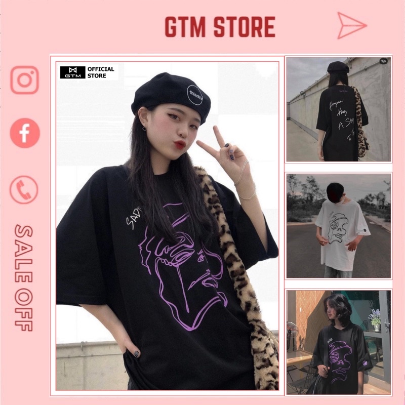 Áo thun tay lỡ Unisex Sadboiz form rộng vải cotton co dãn - áo phông nam nữ Sad Story phong cách Ulzzang - GTM Store | BigBuy360 - bigbuy360.vn