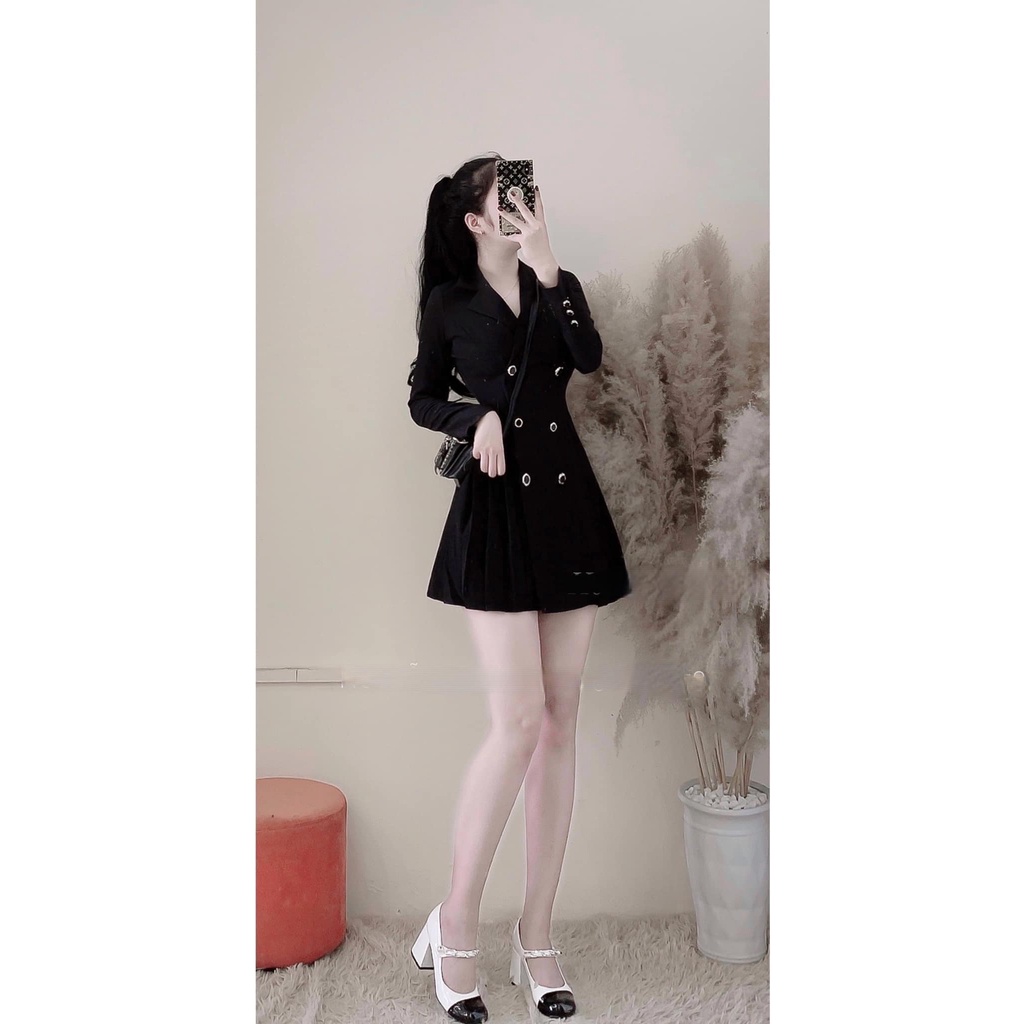 Váy cổ ves.t đính cúc sang chảnh (kèm ảnh thật,video) | BigBuy360 - bigbuy360.vn