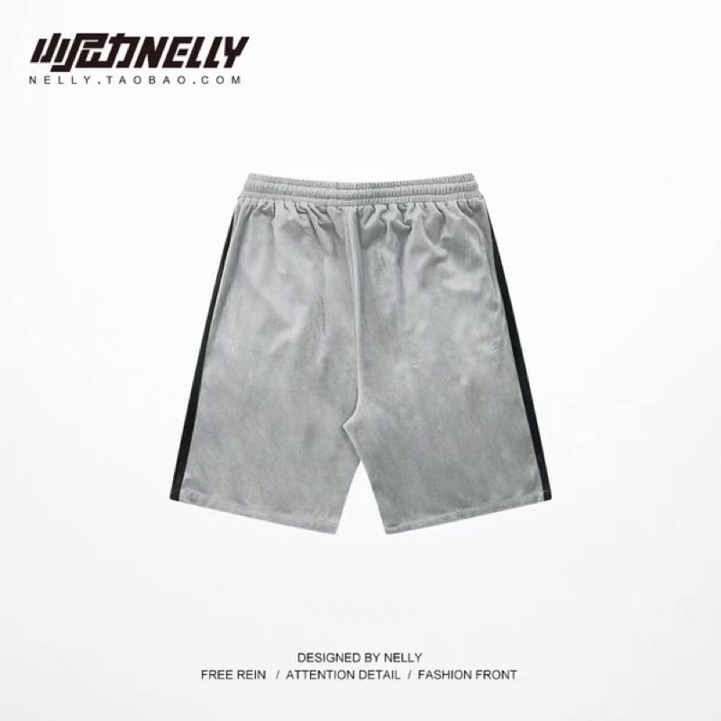 Quần đùi nelly sale (có sẵn) xám viền đen 2 bên