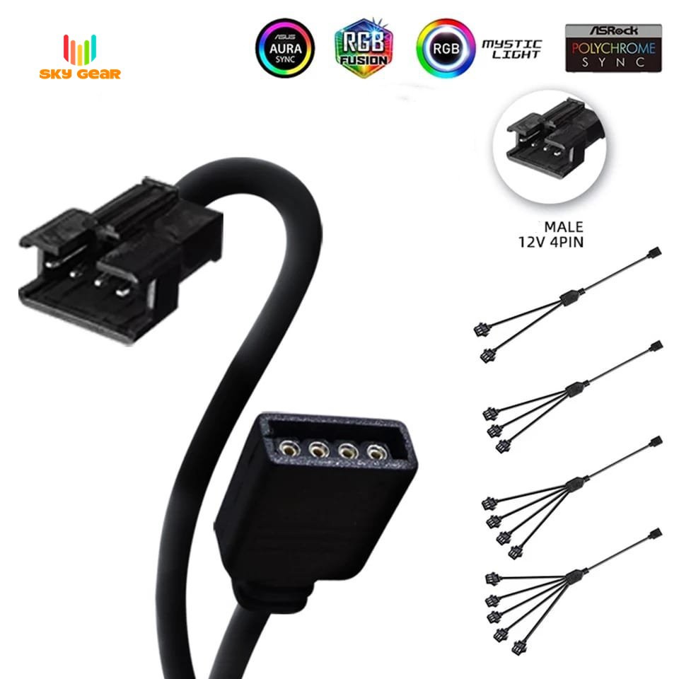 Dây cáp chuyển LED cổng 4Pin 12v RGB sang SM 4Pin