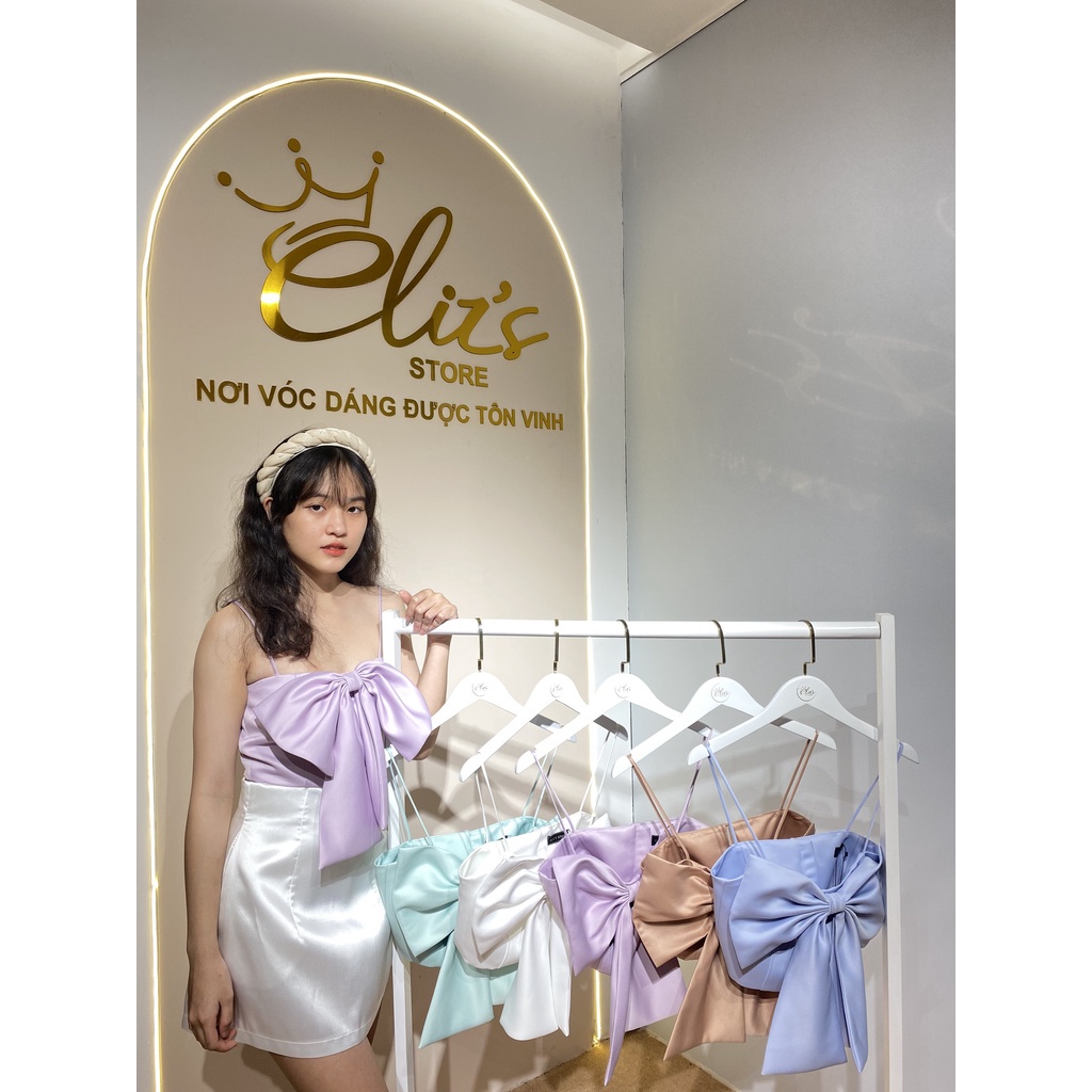 Áo Cup Ngực Thắt Nơ - Áo 2 Dây Lụa Hàng Thiết Kế 5 Màu