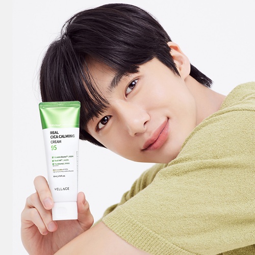 WELLAGE Real Cica Calming 95 Cream 80ml / 80ml + Cica Calming Soultion 1ml *2
