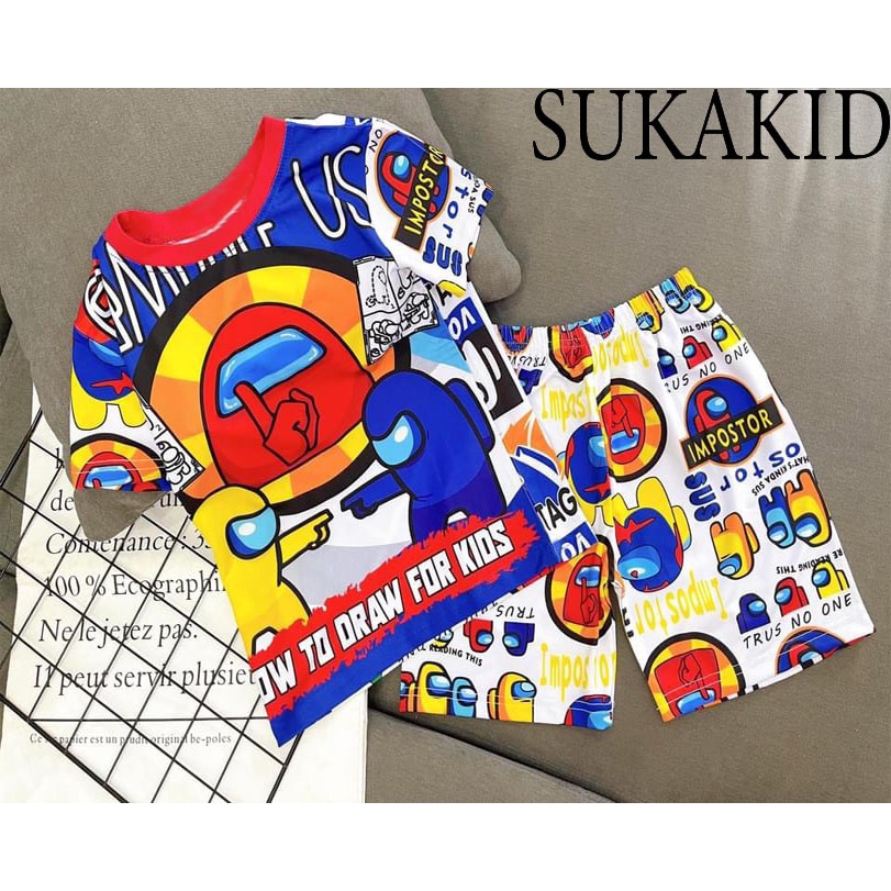 Đồ bé trai in chuyển nhiệt 3D chất liệu thoáng co giãn 4 chiếc xe,Among.pikachu cho bé từ 6kg đến 40kg.TN02.