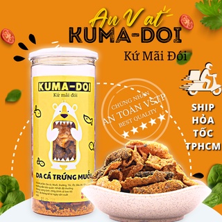 Đồ ăn vặt combo ăn vặt ngon ngon da heo mắm hành, da cá trứng muối KUMA-DOI ăn vặt tuổi thơ Sài Gòn