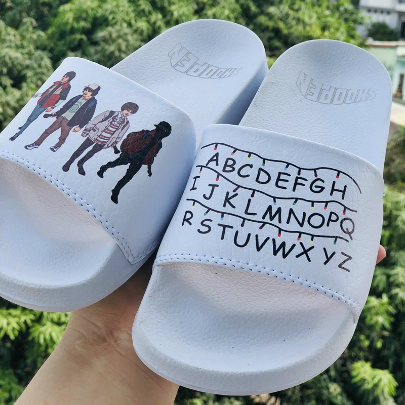Dép 𝐒𝐇𝐎𝐎𝐏𝐄𝐍❤️FULL BOX + FREESHIP❤️ dép mlb shoopen abc bóng chày quai ngang thể thao nam nữ chất xịn kèm tag mác, trắng