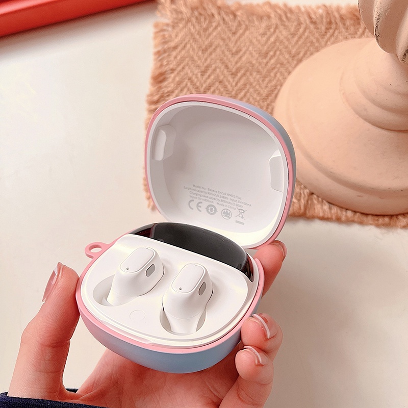 Vỏ bảo vệ hộp sạc tai nghe bluetooth không dây Baseus Encok Tws Wm01 Plus cứng chống sốc mặt nhám màu gradient