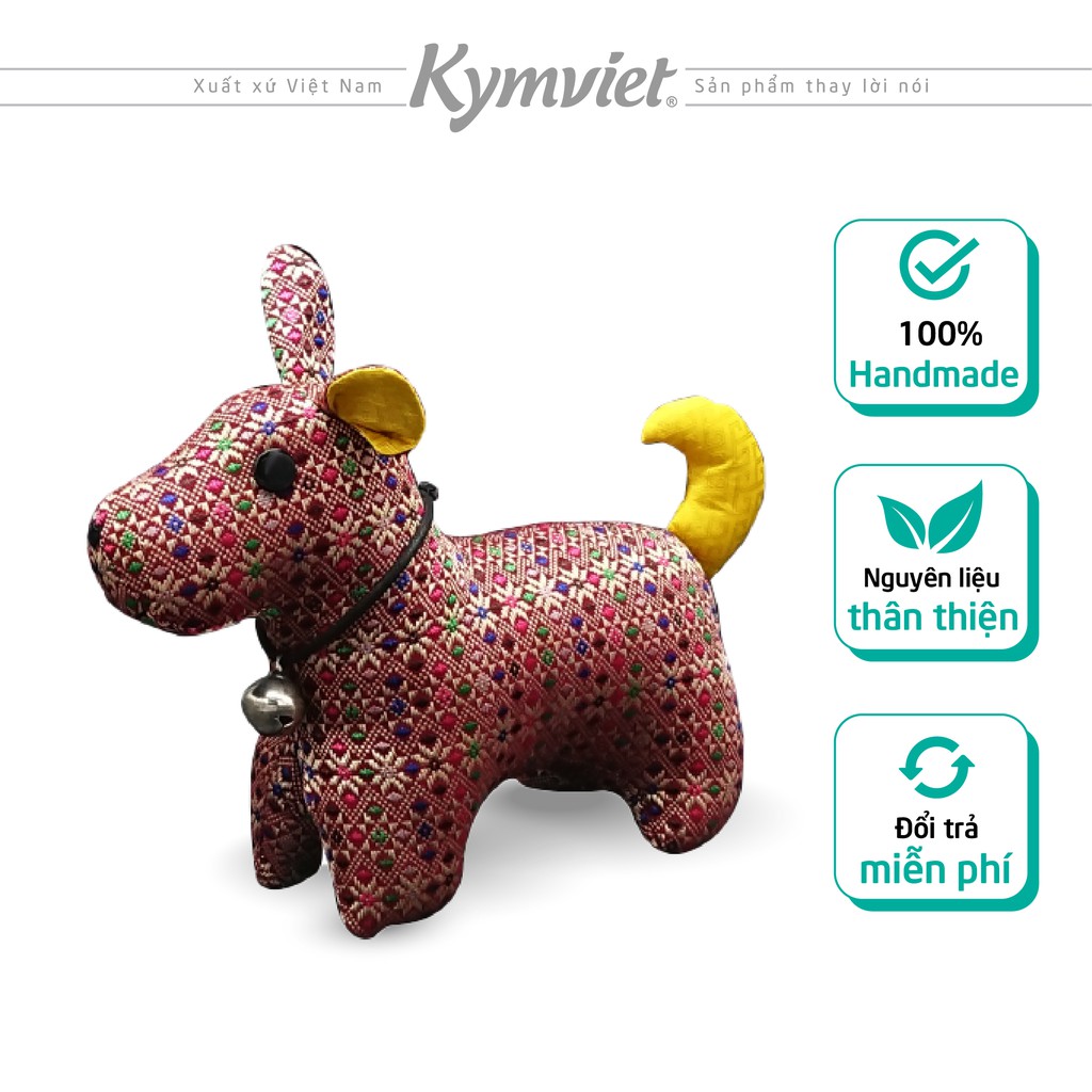 Đồ Chơi Nhồi Bông Hình Chó Phúc An Nhỏ Kymviet Craft Thổ Cẩm Truyền Thống [CPATCN-2102]