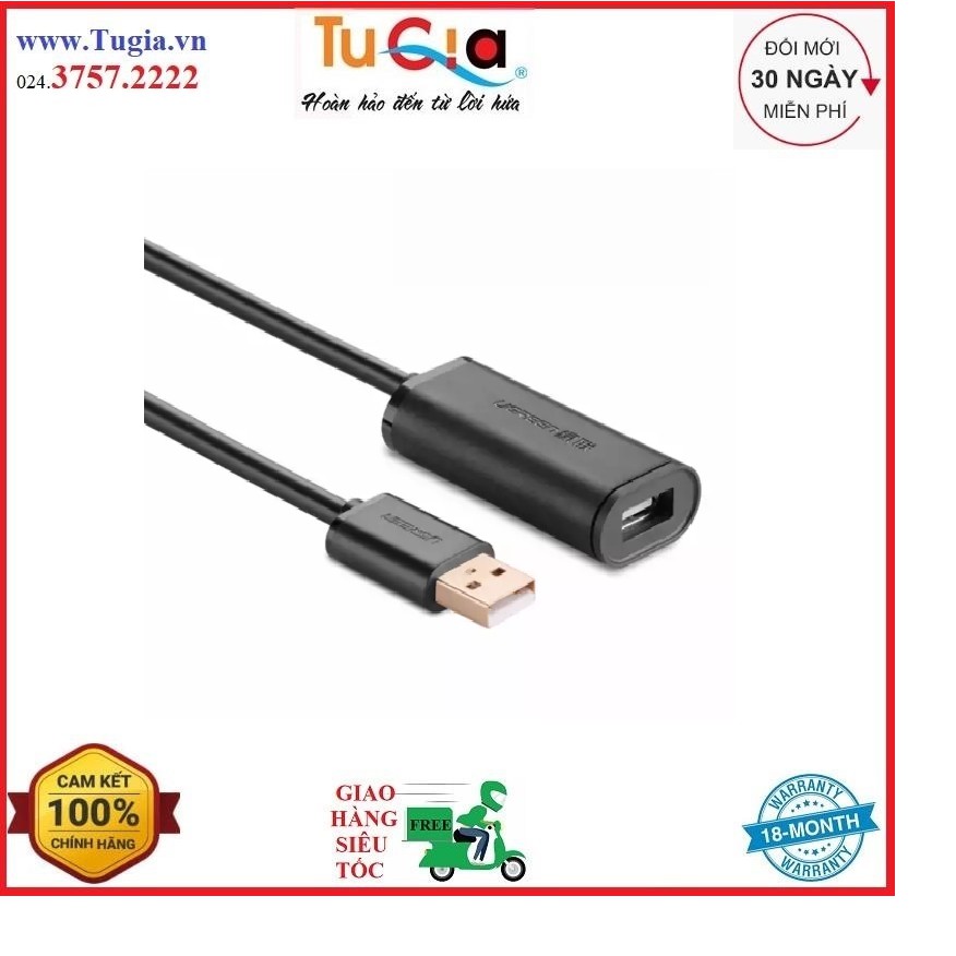 Cáp USB nối dài 15m có chíp khuếch đại chính hãng Ugreen 10323 Hàng chính hãng