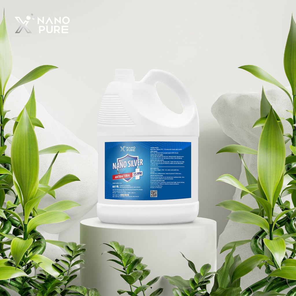 Nano Bạc Diệt Khuẩn (Silver) PHUN SƯƠNG PHUN KHÓI VỚI MÁY MÁY-Nano Xpure 35ppm 5L - AHT Corp (AHTC) [COMBO 2 CAN 5L+QUÀ]