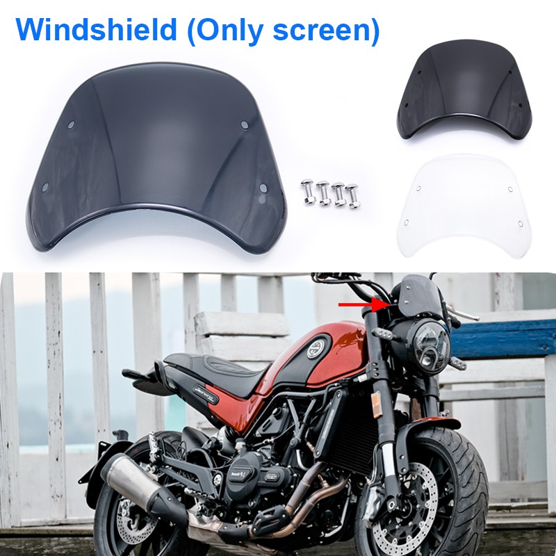 Kính Chắn Gió Không Khung Gắn Phía Trên Đèn Pha Dành Cho Xe Mô Tô Benelli Leoncino 250 500