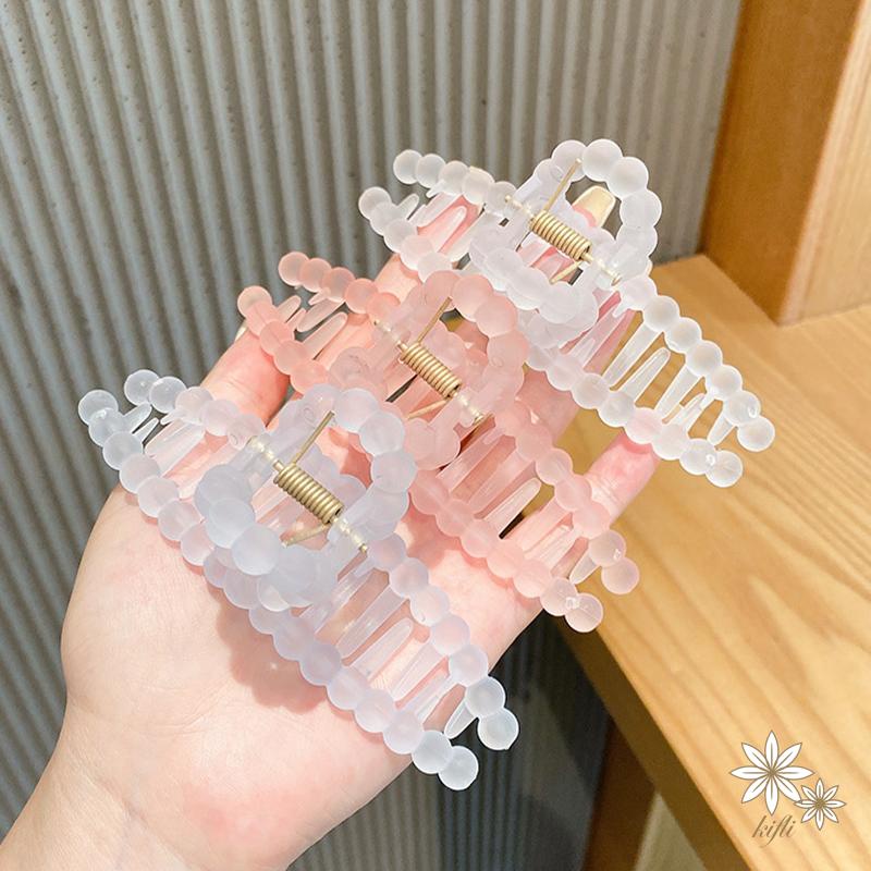 【kifli】Kẹp Tóc Trong Suốt Cỡ Lớn Phong Cách Hàn Quốc Nhiều Màu Sắc Tùy Chọn