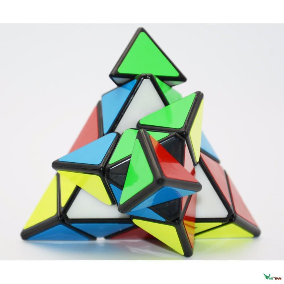 Đồ Chơi Rubik tam giác Qiyi Pyraminx Sticker - Rubik Giúp Phát Triển Trí Não Hộp Vàng  -dc4516
