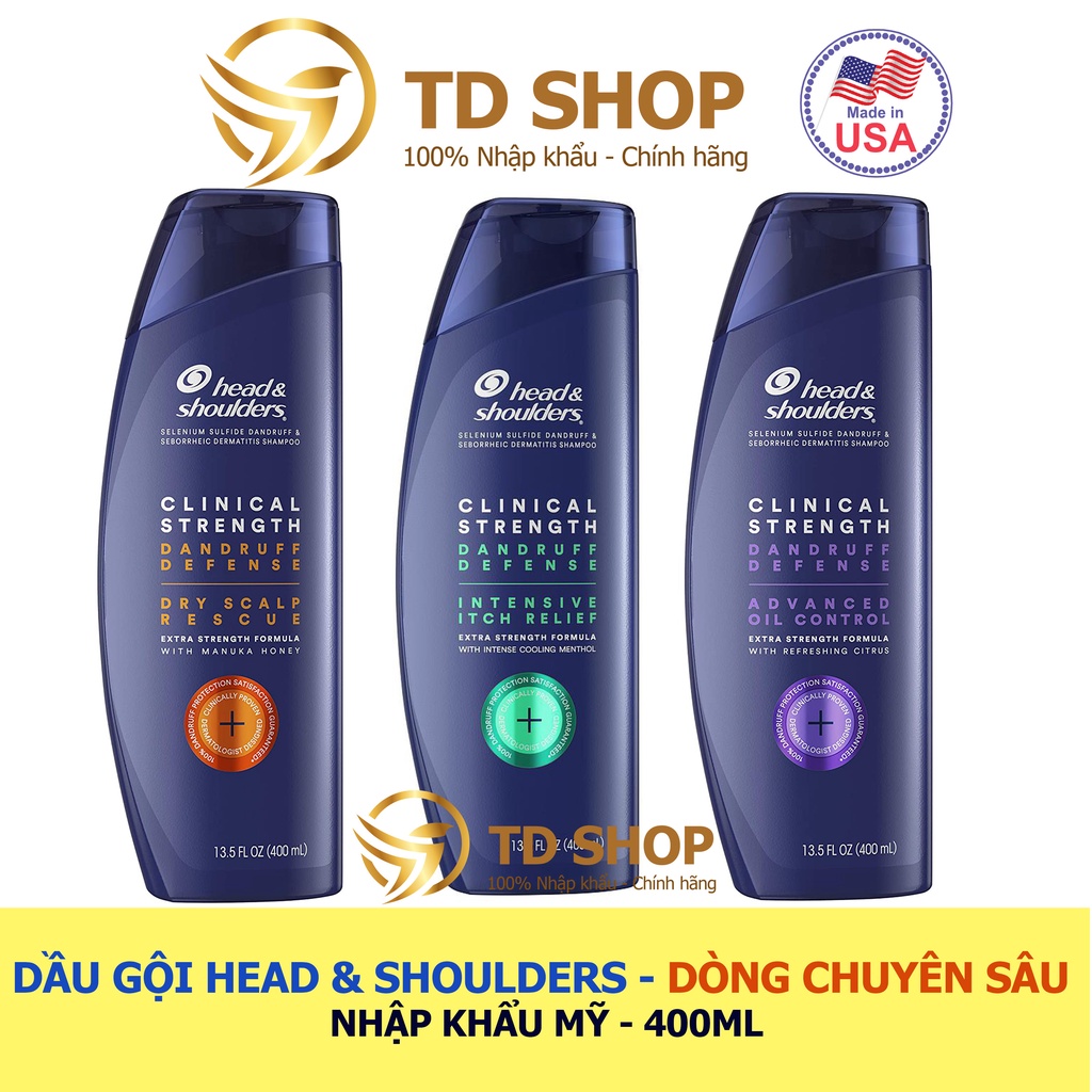 [NK Mỹ] Dầu Gội chuyên sâu ngăn Gàu Head &amp; Shoulders 400ml Hàng Mỹ - TD Shop