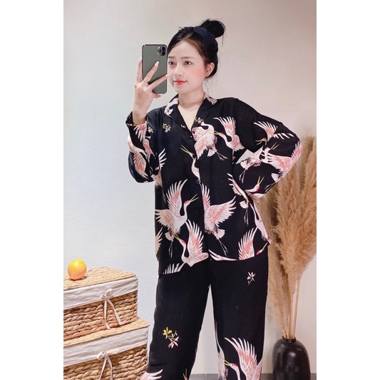 [Mã SKAMFSW175 giảm 10K đơn 50K] BỘ LỤA TAY DÀI QUẦN DÀI HÌNH CAO CẤP