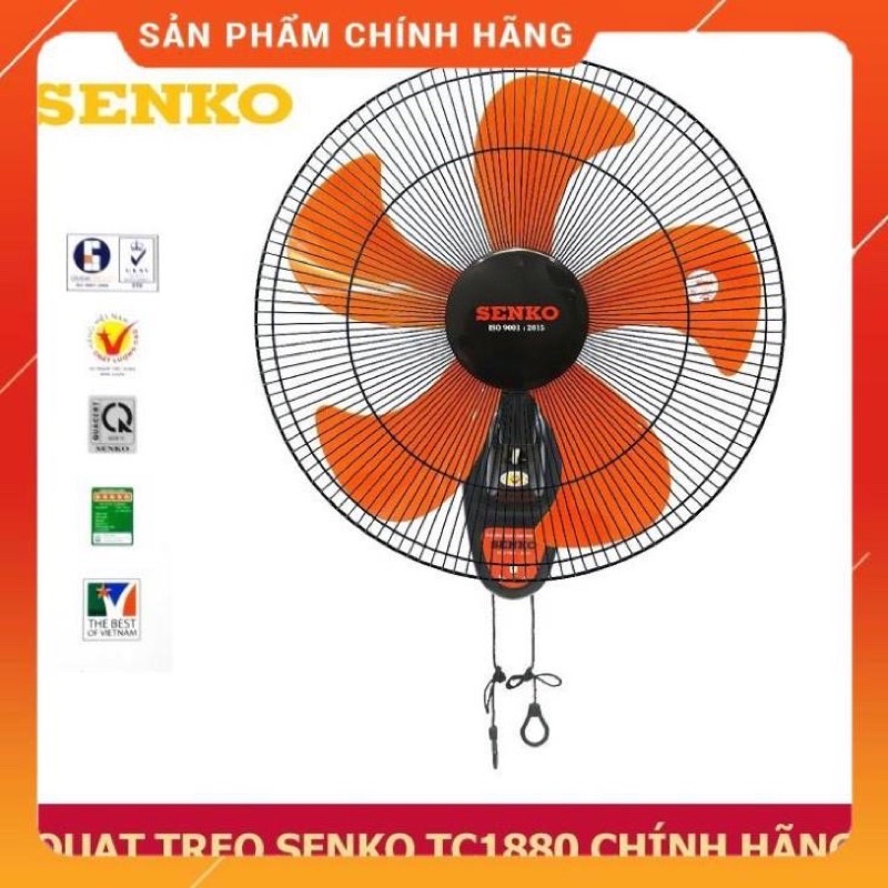 Quạt treo tường SENKO TC1880 | TC1882 | TC1886 | TC16 | TC1622 | TC1626 2 dây rút, (Hàng chính hãng - Bảo hành 12 tháng)
