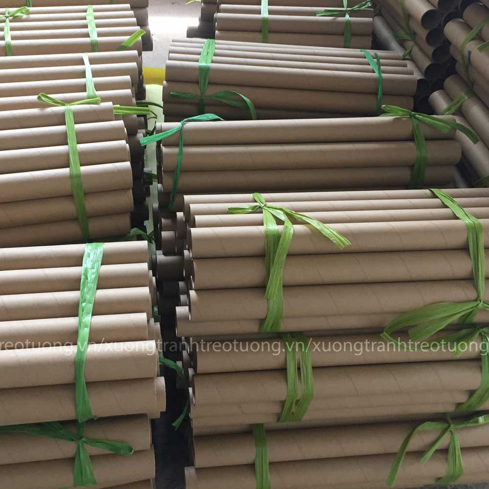 Ống Giấy Tube đựng Poster, bản vẽ, tranh liễn. Đường kính 64mm, Có sẵn nắp nhôm đậy 2 đầu. ống dày 2mm, nhiều kích thước
