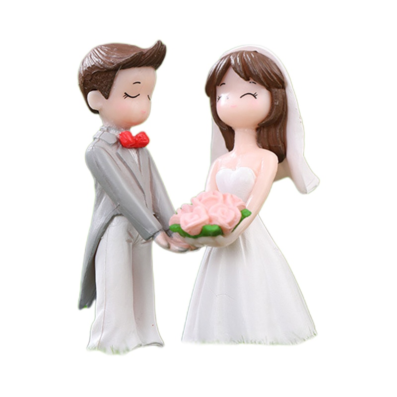 Mô Hình Cặp Đôi Xinh Xắn Trang Trí Tiểu Cảnh Đám Cưới