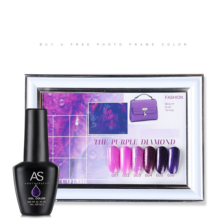 Sơn gel AS nhũ sơn móng tay phụ kiện nail giá rẻ các màu tím kim tuyến VUA SƠN AS mã ZZ 15ml