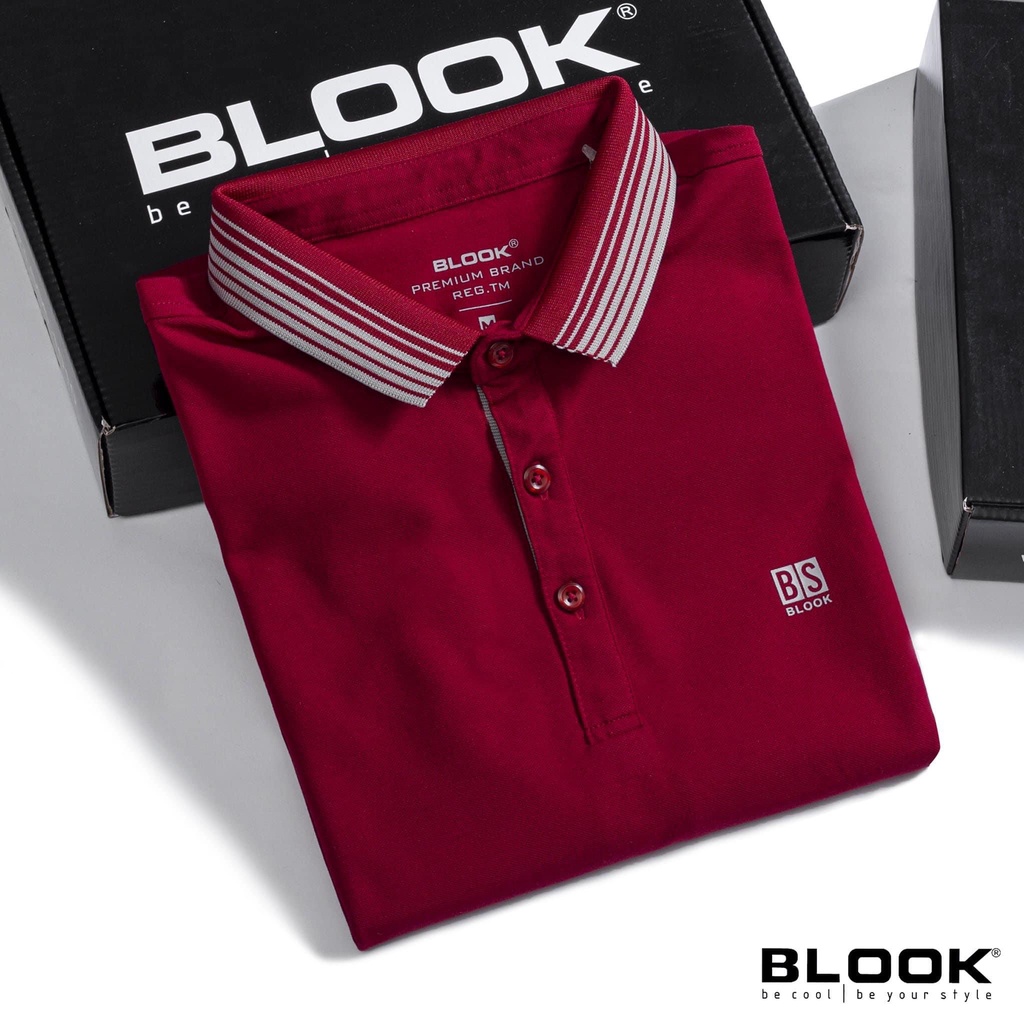 [Mã BMBAU50 giảm 7% đơn 99K] Áo polo nam slimfit BLOOK chất vải thun cá sấu cotton màu đỏ đô mã 42613 (HÌNH THẬT)