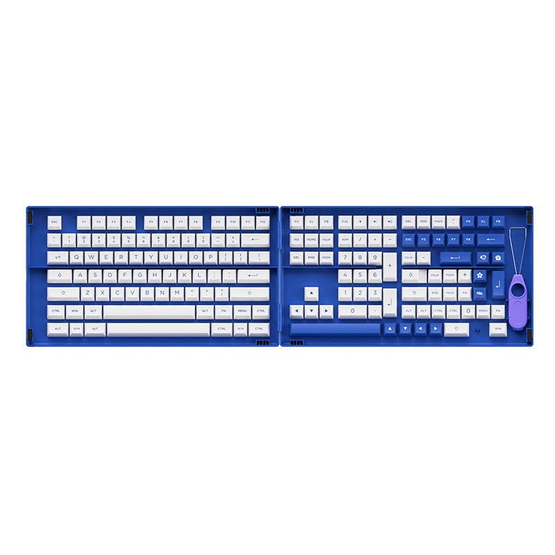 AKKO Keycap set – Blue on White (PBT Double-Shot/ASA profile/197 nút)