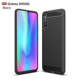 Ốp điện thoại mềm kết cấu sợi carbon cho Samsung Galaxy A90 5G/A90S