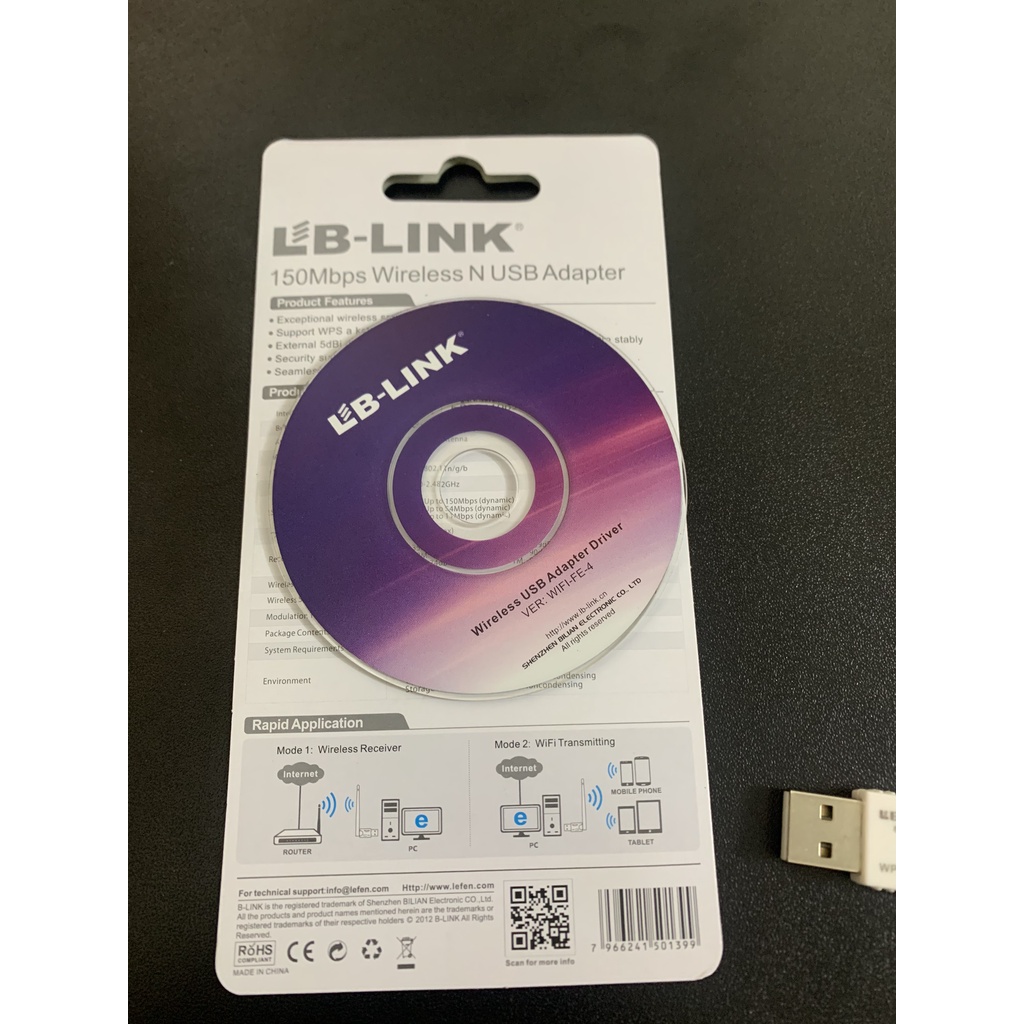USB Thu Wifi cho PC - Laptop LB-Link BL-WN155A - Hàng Chính Hãng Bảo Hành 2 Nắm