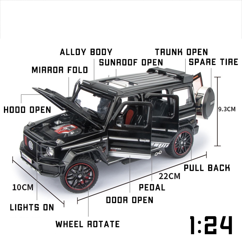 Mô Hình Xe Hơi Brabus G800 Bằng Hợp Kim Tỉ Lệ 1: 24 Có Đèn Và Nhạc Độc Đáo Sống Động