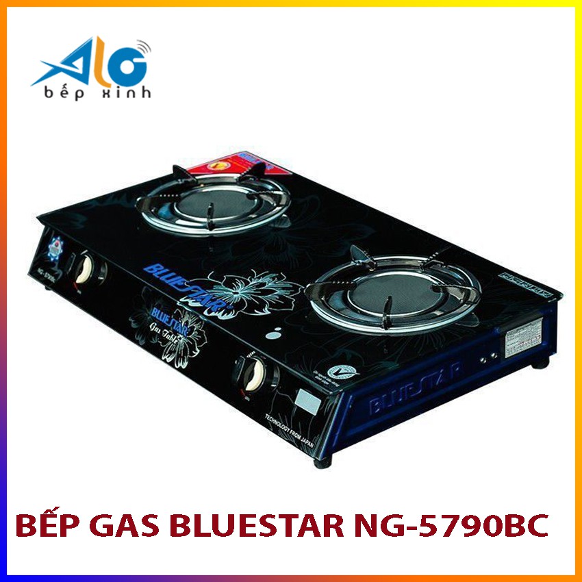 Bếp gas hồng ngoại Bluestar NG-5790BC - 2 vòng lửa - có đầu hâm - Alo Bếp xinh