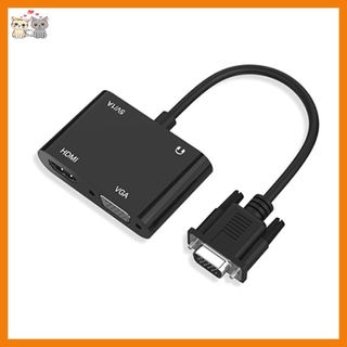 2 in 1 VGA to VGA HDMI Splitter with 3.5mm Audio Converter Support Dual Display for PC Projector HDTV Multi-port VGA Adapter