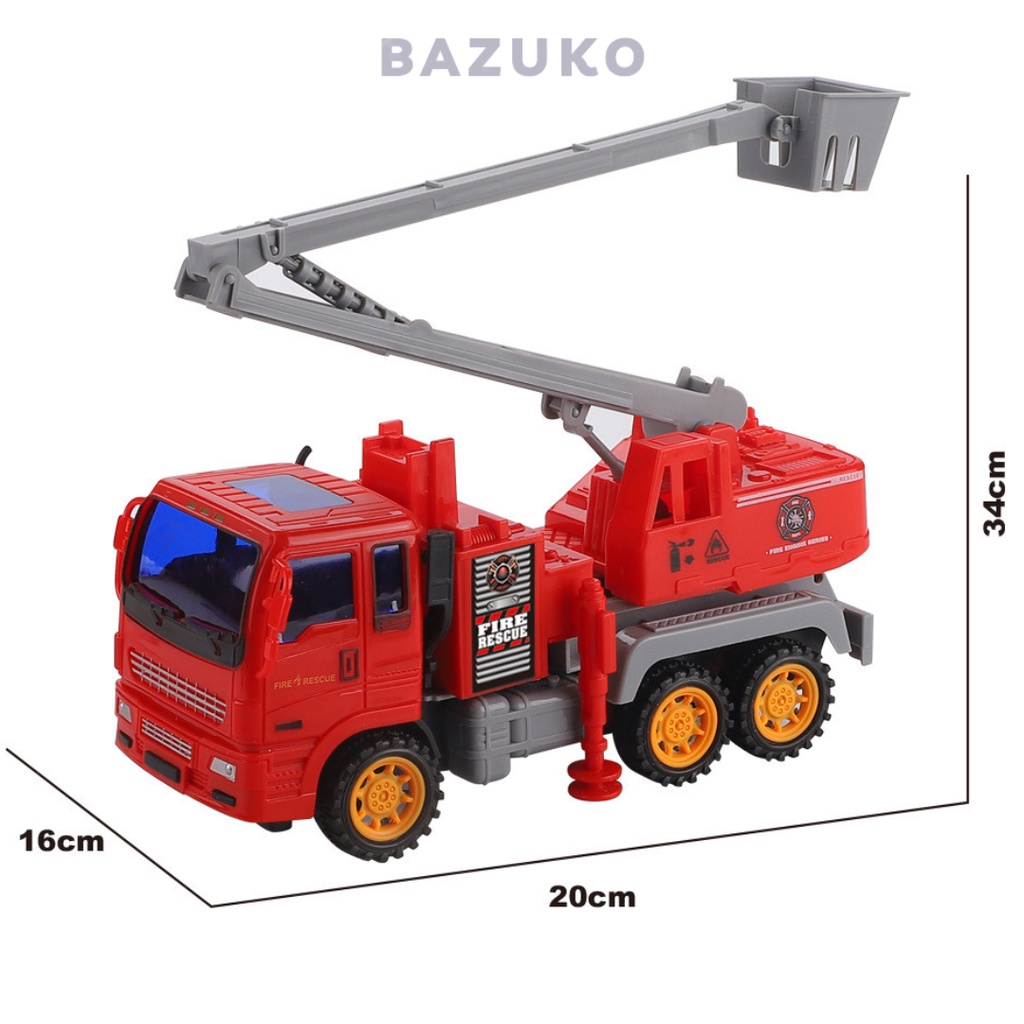 Đồ chơi ô tô mô hình set 6 xe cứu hoả cỡ lớn cho bé