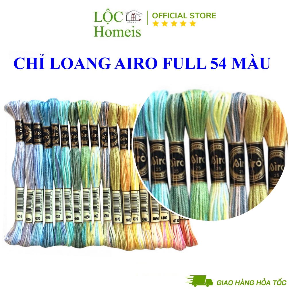 [Chọn màu] Chỉ Loang Airo Chính Hãng Full 54 Màu - LỘC Homeis