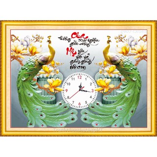 Tranh đính đá cha mẹ 66*52cm VS064 - tự đính