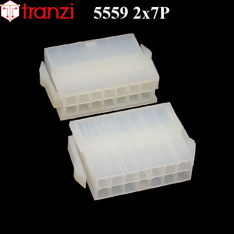 Vỏ header 4.2mm 5559 2x7P 24mm trắng - túi 10 cái