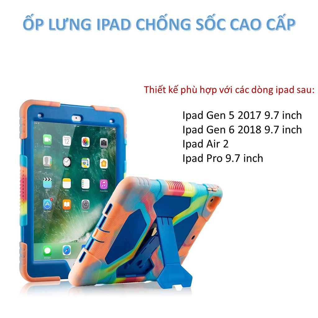 Ốp lưng ipad air 2 / Pro 9.7 / Gen 5 / Gen 6 Silicone cao cấp N1