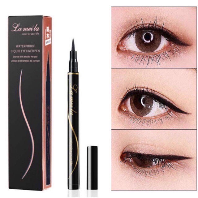 Bút kẻ mắt dạ LAMEILA chống nước lâu trôi Waterproof Liquid Eyeliner Pen Mỹ Phẩm Hana Hàng Nội Trung