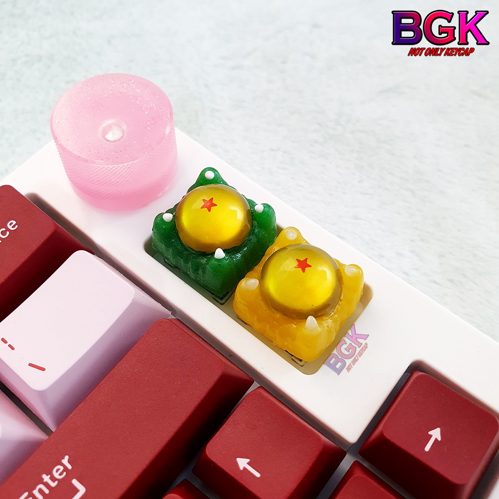 Nút bàn phím keycap Artisan Hình Viên Ngọc Rồng Bằng Cast Resin Đổ Từng Lớp Xuyên LED