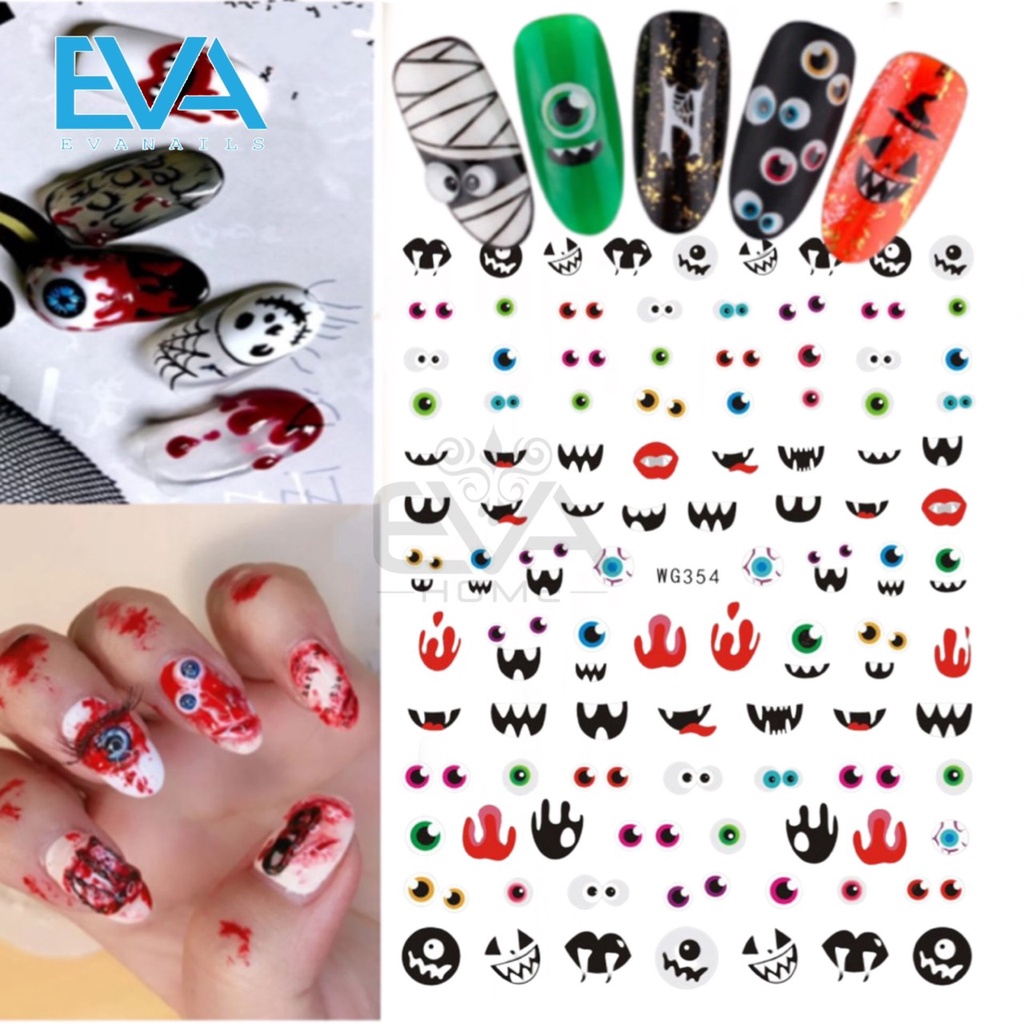 Sticker Dán Móng Tay 3D Trang Trí Chủ Đề Lễ Hội Ma Quỷ Icon Halloween WG358 WG359 WG360