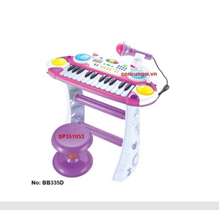 Đàn organ pin 24 phím + ghế ngồi + micro, ghi âm, trống   , BB335D