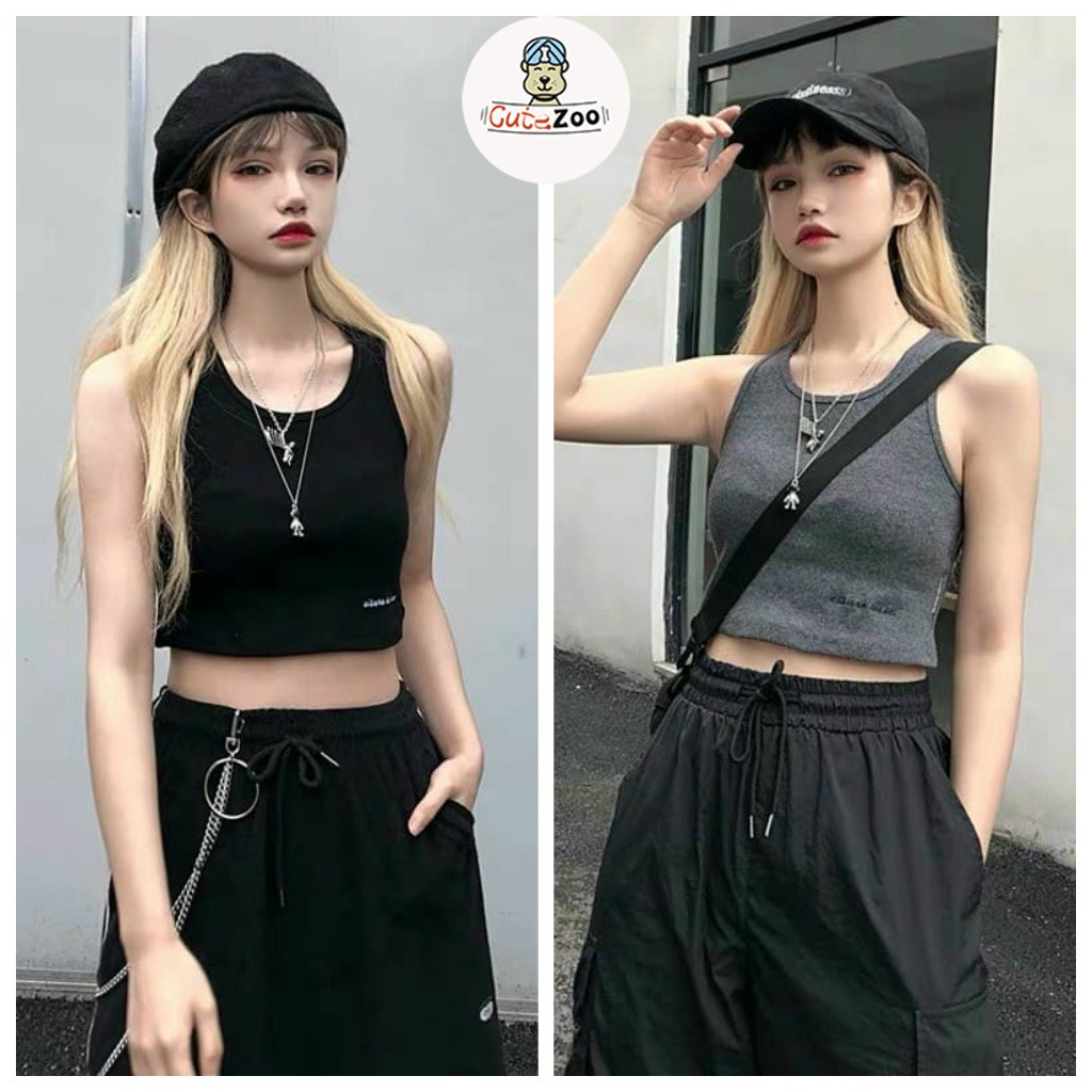 Áo ba lỗ croptop nữ sát nách chất thun gân - CUTEZOO