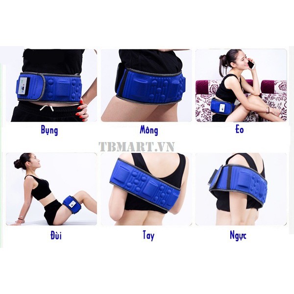 Đai Massage X5 Rung Nóng Giảm Mỡ Bụng Và Toàn Thân Hiệu Quả - Đai Massage Giảm Béo Giảm Mỡ Bụng An Toàn - 15cm MỠ.