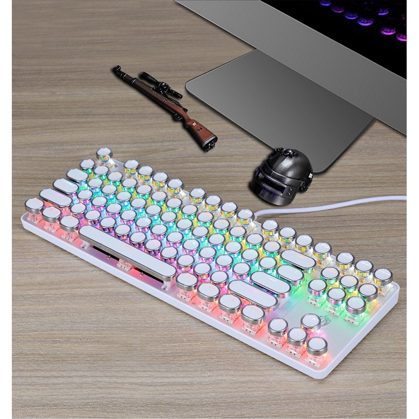 Bàn Phím Cơ E917 white Gaming - Led xuyên phím