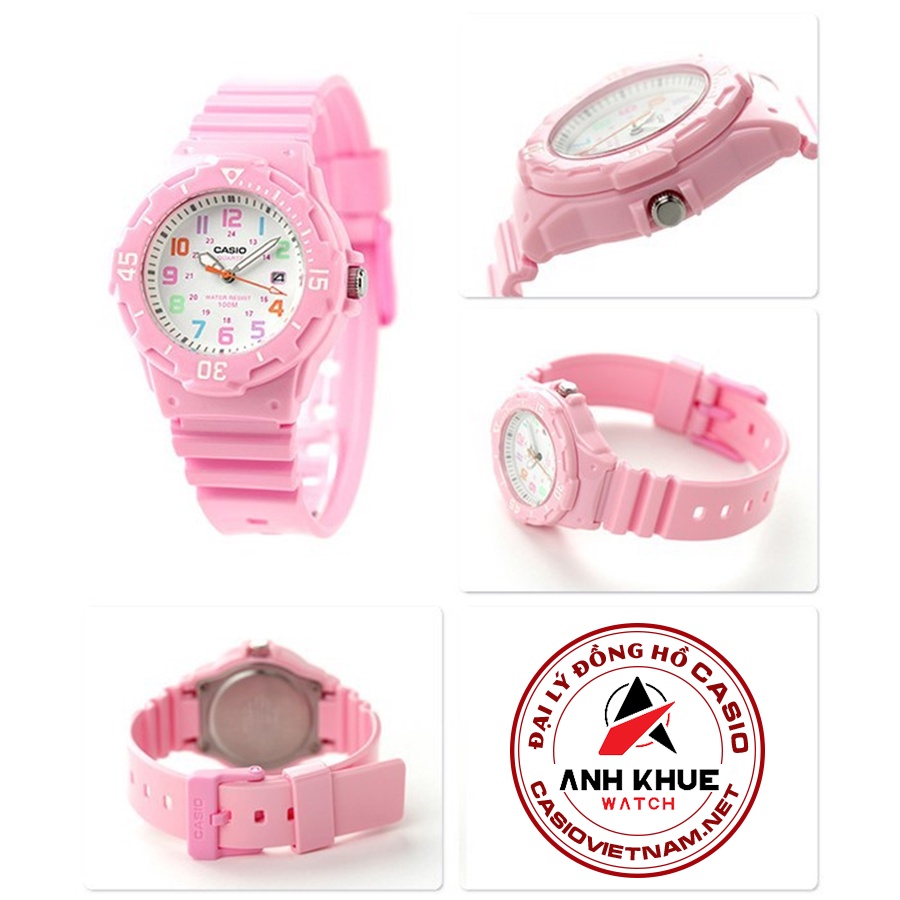 Đồng Hồ Casio | Nữ LRW-200H-4B2VDF | Dây Nhựa Màu Hồng | 3 Kim | Chống Nước WR100M