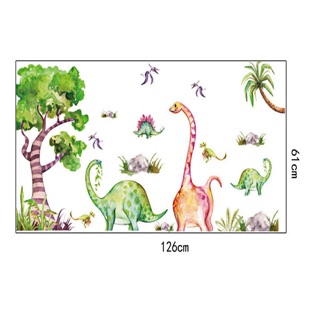 Decal dán tường vườn thú khủng long