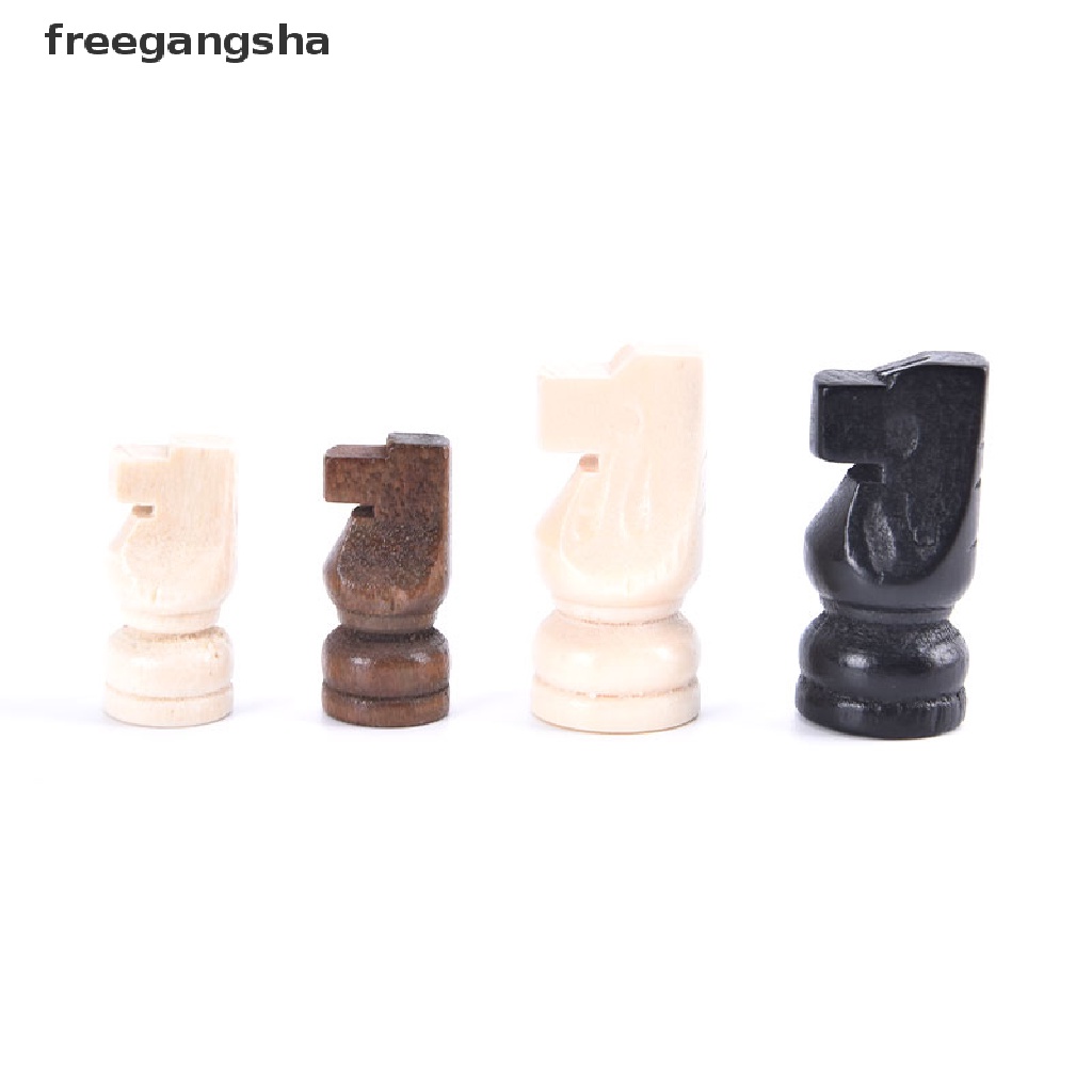 [FREG] 32pcs Wooden Chess Pieces Complete Chessmen International Word Chess Set Chess FDH