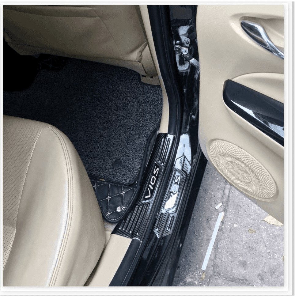 [Mã LIFEAU5SALE giảm 20k đơn 50k] Ốp bậc cửa trong ngoài Vios 2019-2021 cacbon - hàng cao cấp