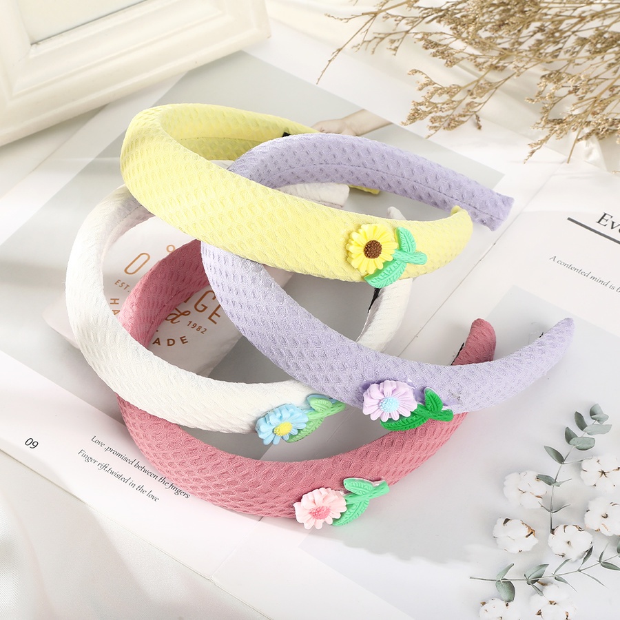 Băng Đô Cài Tóc Bằng Xốp Kẻ Sọc Caro Màu Kẹo Ngọt In Hoa Dễ Thương Phong Cách Hàn Quốc Cho Nữ