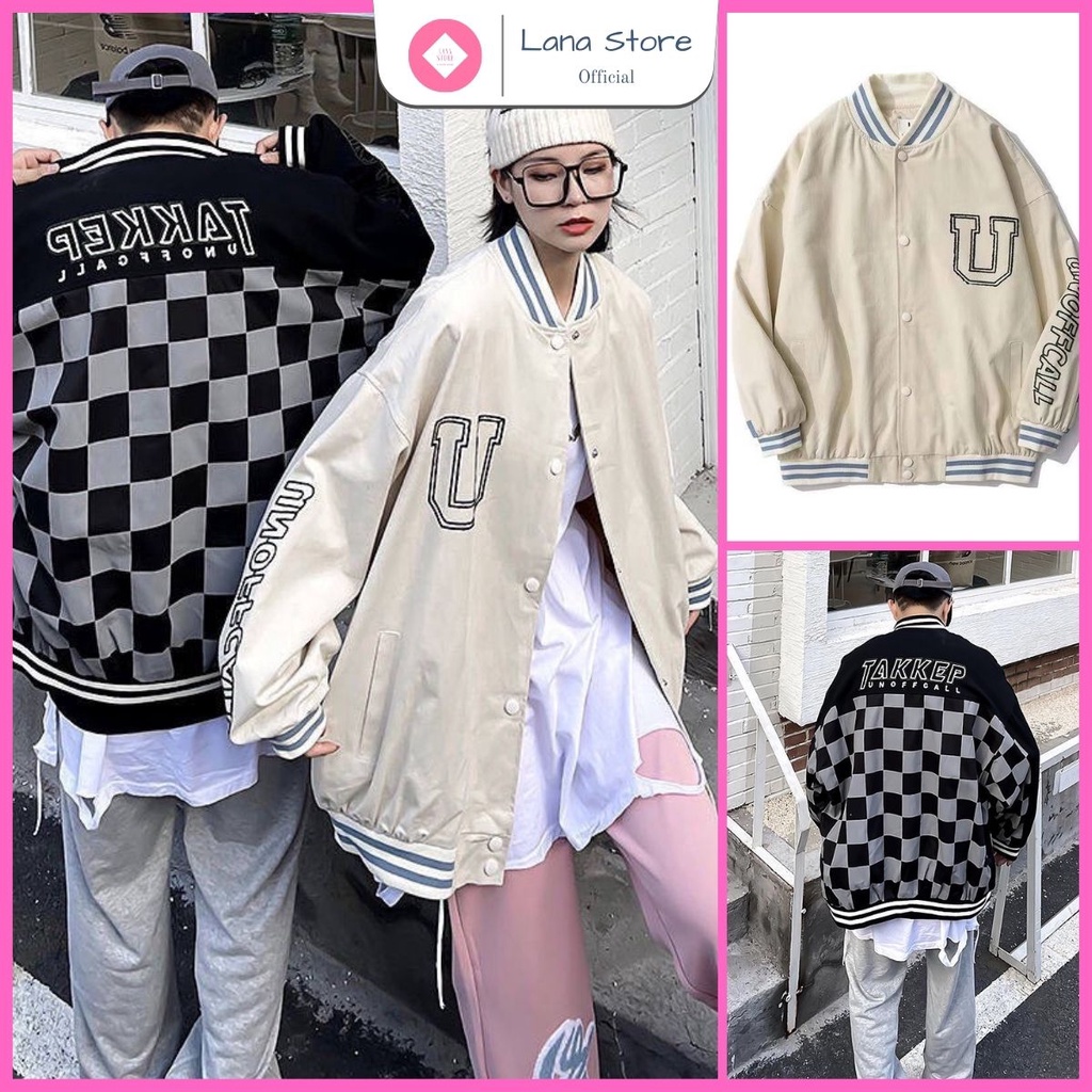 Áo Khoác Bomber Dù U 2 Lớp Form Rộng Unisex Nam Nữ 2 Lớp