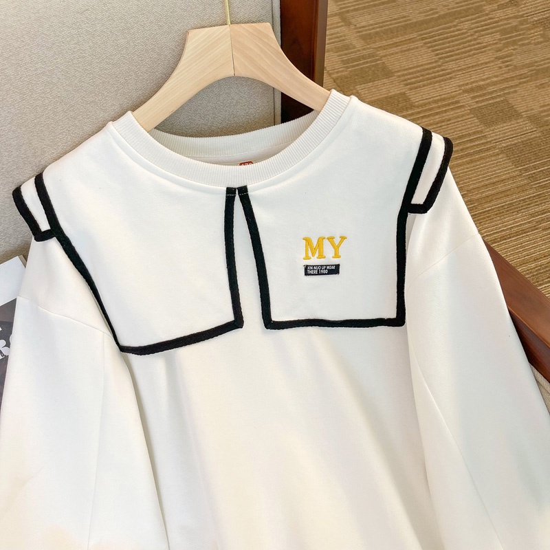 Áo sweater Cổ Thủy Thủ size Lớn Xinh Xắn Theo Phong Cách Mùa Thu Dành Cho Nữ